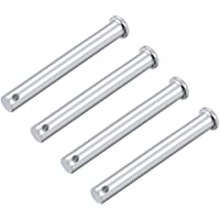 sourcing map Único Orificio Horquilla Pasadores - 10mm x 80mm Plana Cabeza Galvanizado Sólido Acero Enlace Bisagra…